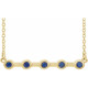 Created Sapphire Necklace in 14 Karat Yellow Gold Lab Sapphire Bar 18 inch Necklace