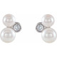 Platinum Akoya Cultured Pearl and .125 Carat Diamond Earrings