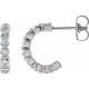 Sterling Silver 12.76 mm 0.75 Carat Natural Diamond Huggie Earrings