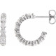 Sterling Silver 14.54 mm 0.85 Carat Natural Diamond Huggie Earrings