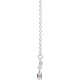 Created Alexandrite Necklace in Platinum Lab Alexandrite Bezel Set Bar 16 inch Necklace