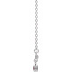 Lab Ruby Gem in 14 Karat White Gold Lab Ruby Bezel Set Bar 16 inch Necklace