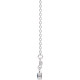 Created Sapphire Necklace in 14 Karat White Gold Lab Sapphire Bezel Set Bar 16 inch Necklace