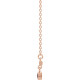 Created Sapphire Necklace in 14 Karat Rose Gold Lab Sapphire Bezel Set Bar 16 inch Necklace