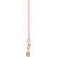 Created Sapphire Necklace in 14 Karat Rose Gold Lab Sapphire Bezel Set Bar 18 inch Necklace