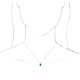 Lab Grown Emerald Gem set in 14 Karat White Goldand 0.16 Carat Diamond 16 inch Necklace