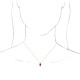 Created Ruby Necklace in 14 Karat Yellow Gold Lab Ruby and 0.16 Carat Diamond 16 inch Necklace