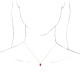 Lab Ruby Gem in 14 Karat Rose Gold Lab Ruby and 0.16 Carat Diamond 16 inch Necklace