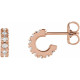 14 Karat Rose Gold 0.25 Carat Diamond French Set 8 mm Huggie Earrings