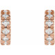 14 Karat Rose Gold 0.25 Carat Diamond French Set 8 mm Huggie Earrings