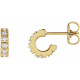 14 Karat Yellow Gold 0.25 Carat Lab Grown Diamond French Set 8 mm Huggie Earrings