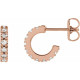 14 Karat Rose Gold 10 mm 0.33 Carat Lab Grown Diamond French Set Huggie Earrings