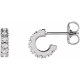 14 Karat White Gold 0.25 Carat Lab Grown Diamond French Set 8 mm Huggie Earrings