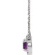 Lab Alexandrite Necklace in 14 Karat White Gold 4.5 mm  and .06 Carat Diamond 16 inch Necklace