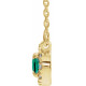 Lab Grown Emerald Gem set in 14 Karat Yellow Gold 5x3 mm Oval Cut and .05 Carat Diamond 18 inch Necklace