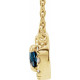 Created Sapphire Necklace in 14 Karat Yellow Gold 6x4 mm Oval Lab Sapphire and 0.10 Carat Diamond 18 inch Necklace