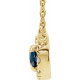 Created Sapphire Necklace in 14 Karat Yellow Gold 7x5 mm Oval Lab Sapphire and 0.16 Carat Diamond 16 inch Necklace