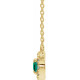 Lab Grown Emerald Gem set in 14 Karat Yellow Gold 7x5 mm Oval Cut and 0.16 Carat Diamond 16 inch Necklace