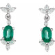 Sterling Silver Lab-Grown Emerald & 1/3 CTW Natural Diamond Earrings