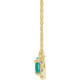 Lab Grown Emerald Gem set in 14 Karat Yellow Gold 8x5 mm Pear Cut and 0.20 Carat Diamond 16 inch Necklace