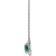 Created Alexandrite Necklace in Sterling Silver 6x4 mm Emerald Lab Alexandrite and 0.20 Carat Diamond 16 inch Necklace