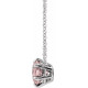 14 Karat White Gold Pink Morganite Solitaire 18 inch Necklace