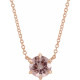 14 Karat Rose Gold Pink Morganite Solitaire 18 inch Necklace