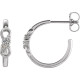 Platinum .08 Carat Diamond Infinity Inspired Hoop Earrings