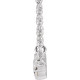 Lab Ruby Gem in Platinum Lab Ruby and .03 Carat Diamond 18 inch Necklace