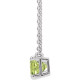 Platinum  Peridot 18 inch Necklace