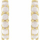 14 Karat Yellow Gold 12.2 mm Natural White Opal Huggie Hoop Earrings