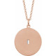 14 Karat Rose Gold .05 Carat Diamond Disc 16 inch Necklace