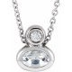 Platinum 5x3 mm Oval White Sapphire and .03 Carat Diamond 16 inch Necklace
