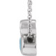 Platinum 5x3 mm Oval Aquamarine Gem and .03 Carat Diamond 16 inch Necklace