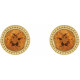 14 Karat Yellow Gold 6 mm Natural Citrine Beaded Bezel Set Earrings