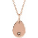 14 Karat Rose Gold .005 Carat Diamond Pear Starburst 16 inch Necklace