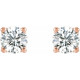 14 Karat Rose Gold 0.33 Carat Natural Diamond U Prong Stud Earrings