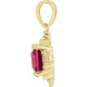 14 Karat Yellow Gold Rhodolite Garnet and 0.20 carat Diamond Geometric Pendant