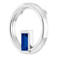 Platinum Blue Sapphire Circle Pendant