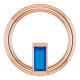 14 Karat Rose Gold Blue Sapphire Circle Pendant