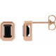 14 Karat Rose Gold Natural Onyx Solitaire Earrings
