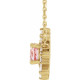 14 Karat Yellow Gold Pink Morganite and 0.37 Carat Diamond Starburst 18 inch Necklace