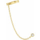 14 Karat Yellow Gold 0.10 CT Natural Diamond Single Ear Cuff with Chain