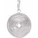 Sterling Silver Aquamarine Gem and 0.25 carat Diamond Disc Pendant