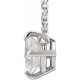 Platinum 0.50 Carat Natural Diamond Solitaire 18 inch Necklace