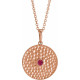 14 Karat Rose Gold Ruby Beaded Disc 16 inch Necklace