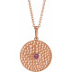 14 Karat Rose Gold Pink Tourmaline Beaded Disc 16 inch Necklace