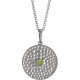 Platinum  Peridot Beaded Disc 16 inch Necklace