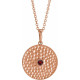 14 Karat Rose Gold Mozambique Garnet Beaded Disc 16 inch Necklace