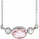 Platinum  Pink Morganite and 0.12 Carat Diamond Bezel Set 20 inch Necklace